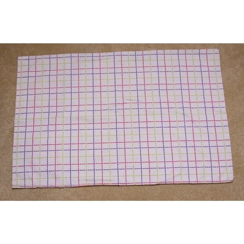 JCP Home Pillowcase Standard Stripe Purple Pink Green White Cotton Blend 31x20